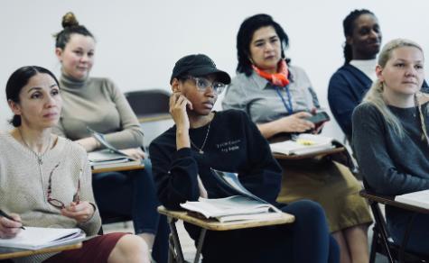 Diverse group of students in class
