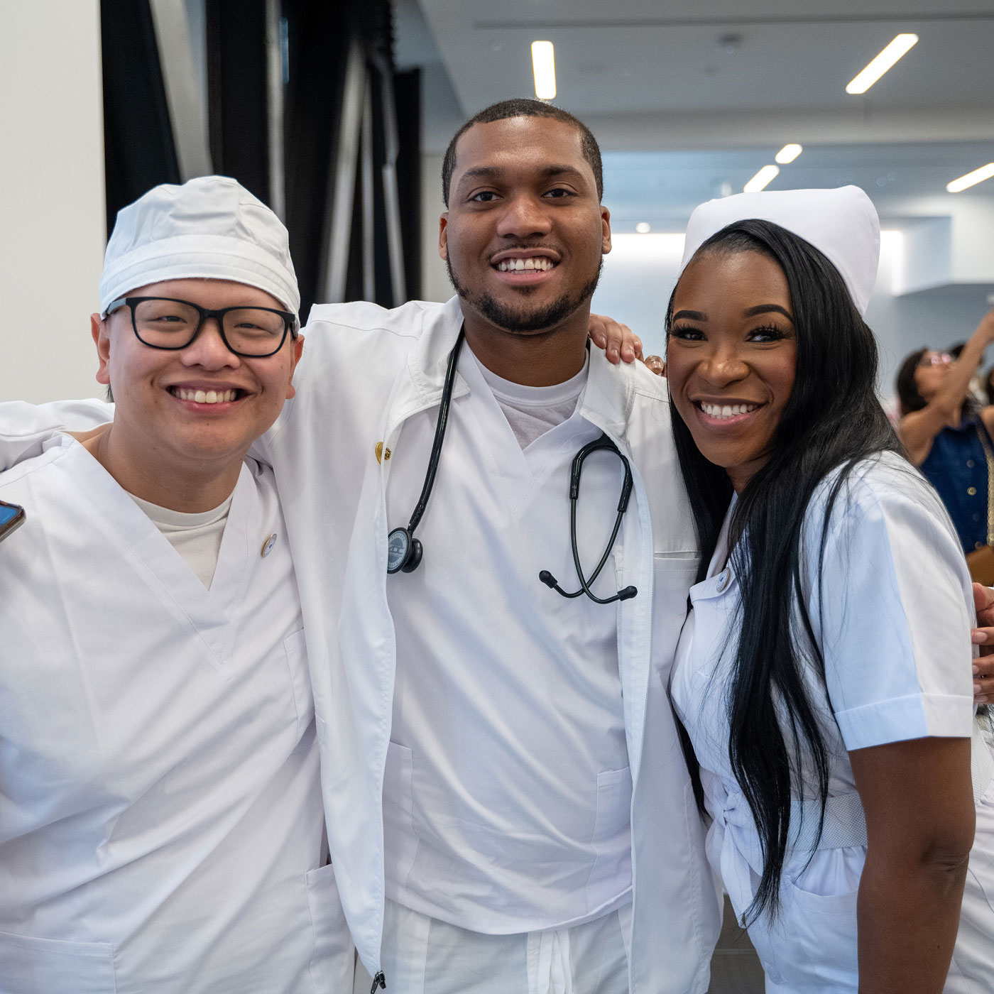 Group of student smiling at pinning ceremony