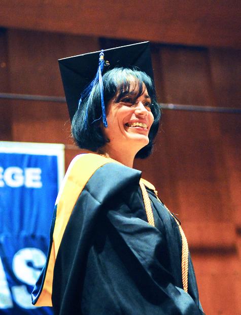 Tira Bluestone delivering her speech as valedictorian at the NYSCAS graduation ceremony in 2013.